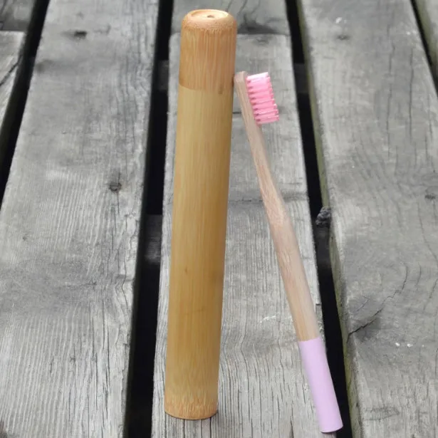 Color Natural Bamboo Toothbrush With Bamboo Tube