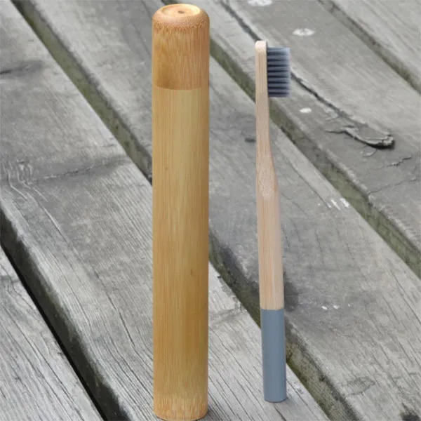 Color Natural Bamboo Toothbrush With Bamboo Tube