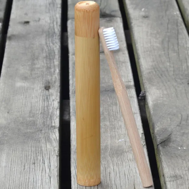 Color Natural Bamboo Toothbrush With Bamboo Tube