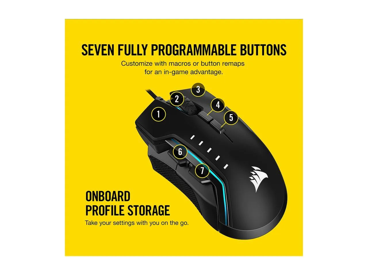 Corsair Mouse Glaive RGB Pro Comfort FPS/MOBA Gaming Mouse with Interchangeable Grips. Black, Backlit RGB LED, 18000 dpi, Optical