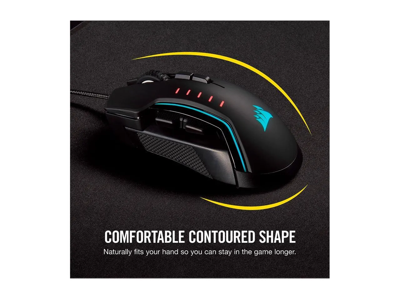 Corsair Mouse Glaive RGB Pro Comfort FPS/MOBA Gaming Mouse with Interchangeable Grips. Black, Backlit RGB LED, 18000 dpi, Optical