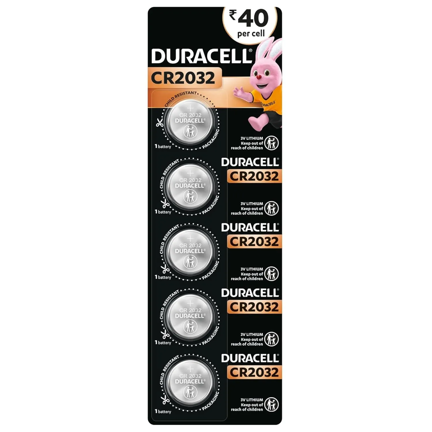 CR 2032 Duracell 3V Lithium Coin Battery (Pack Of 1)