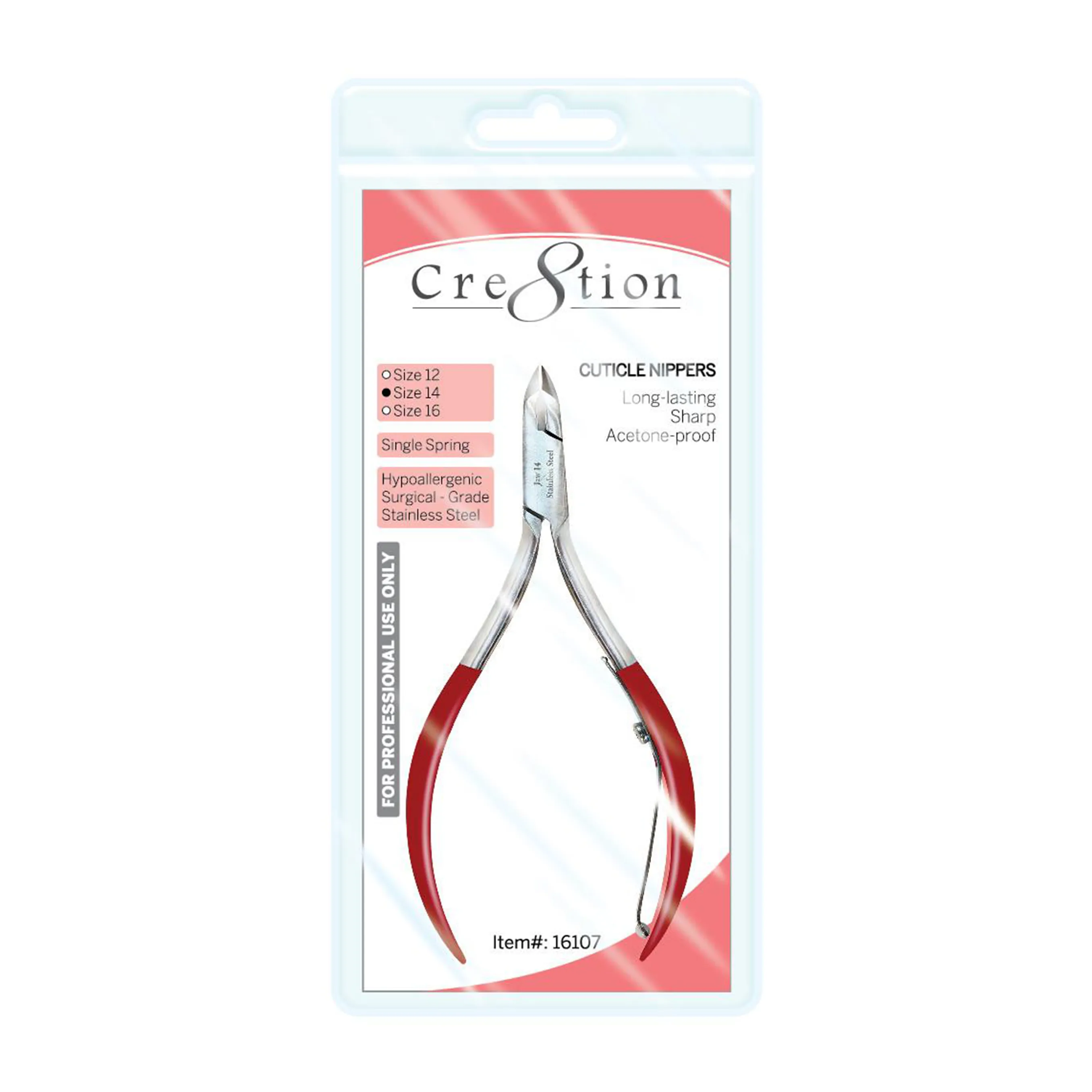 Cre8tion Cuticle Nippers Size 14, 1/2 Jaw, 16107