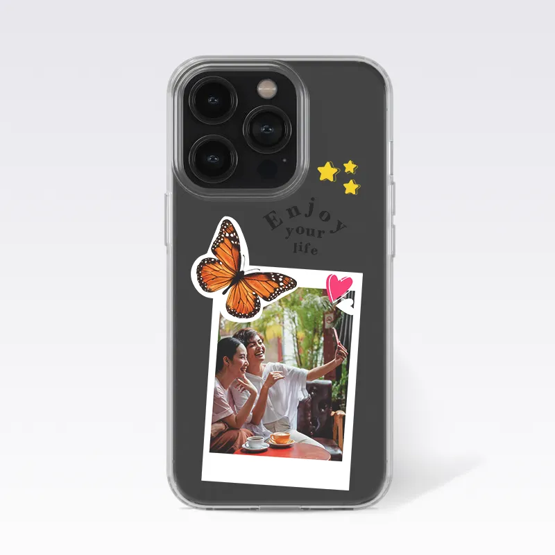 Custom Photo With Butterfly Clear Silicon Case Cover