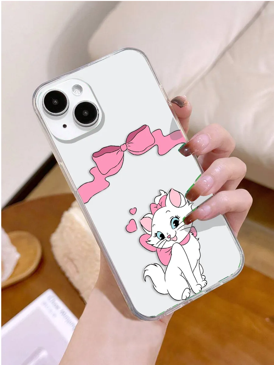 Cute White Cat Clear Silicon Cover