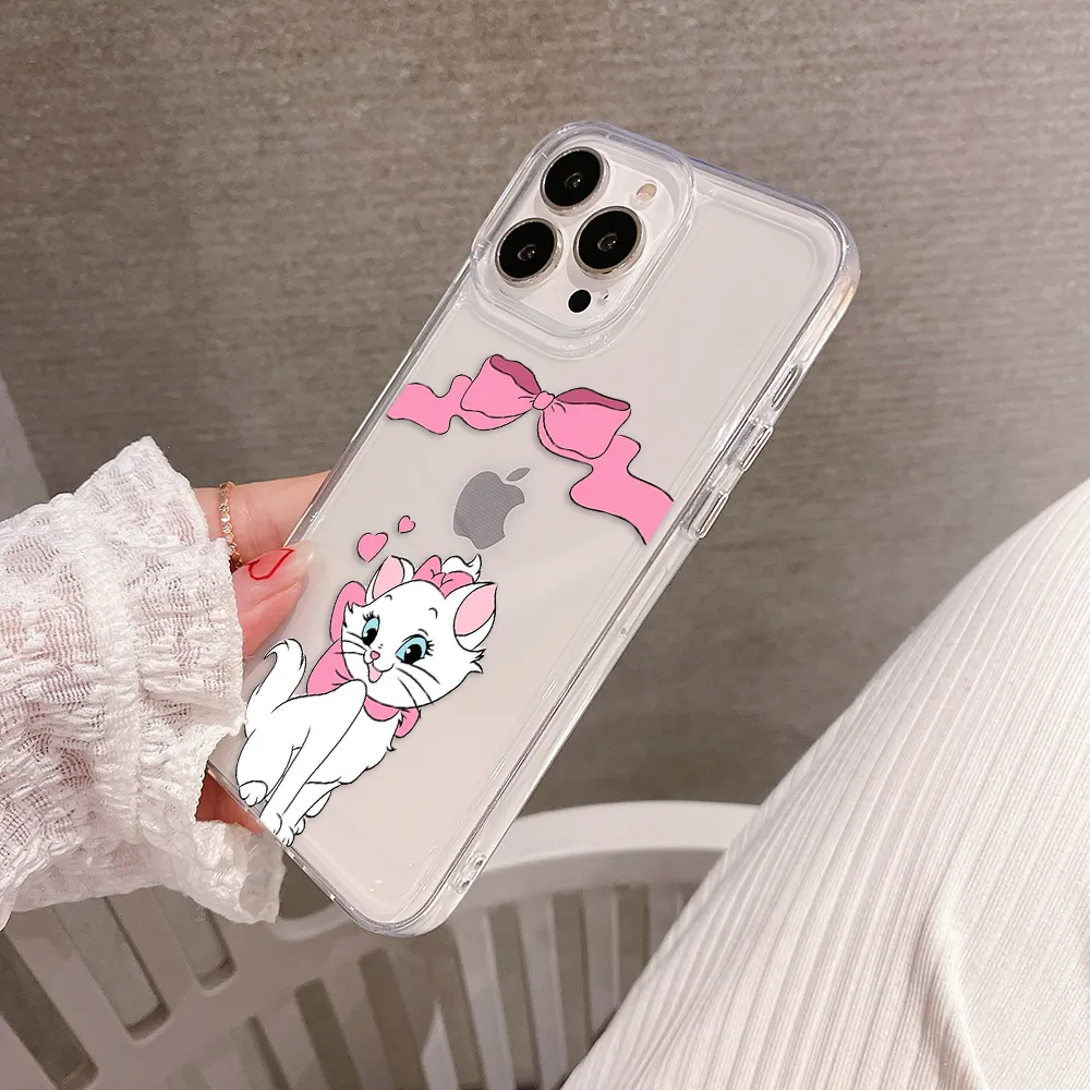 Cute White Cat Clear Silicon Cover