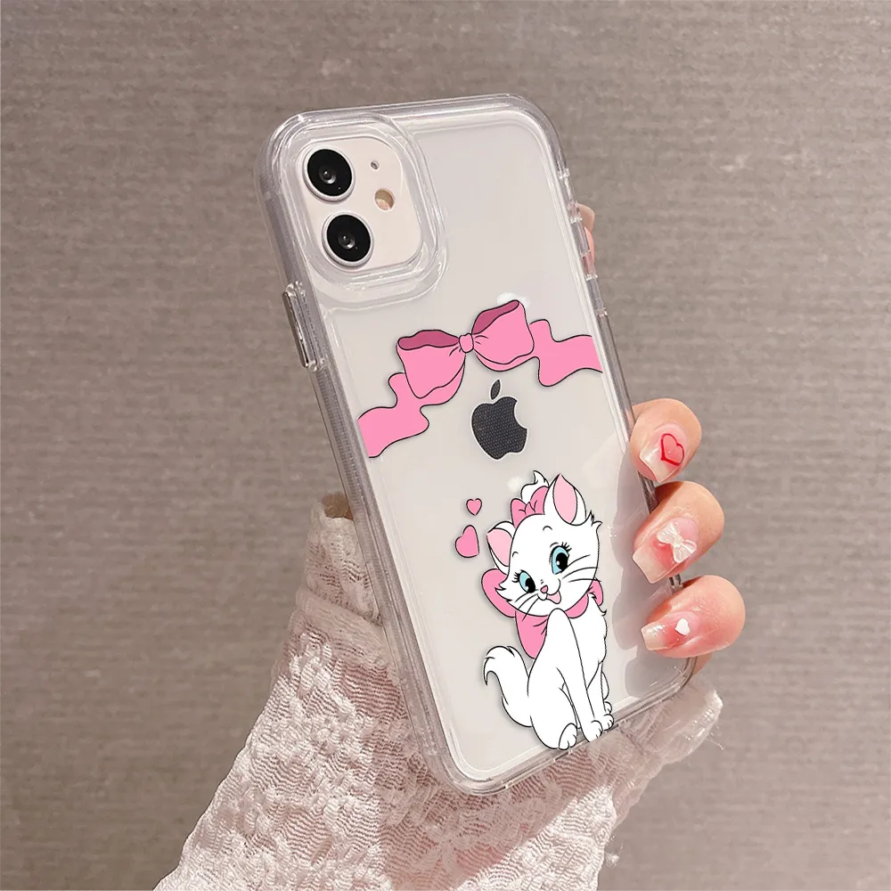 Cute White Cat Clear Silicon Cover