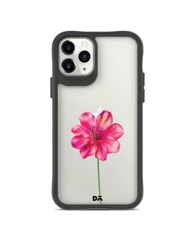 DailyObjects Clear Painted Hibiscus Black Hybrid Clear Case Cover For iPhone 11 Pro Max