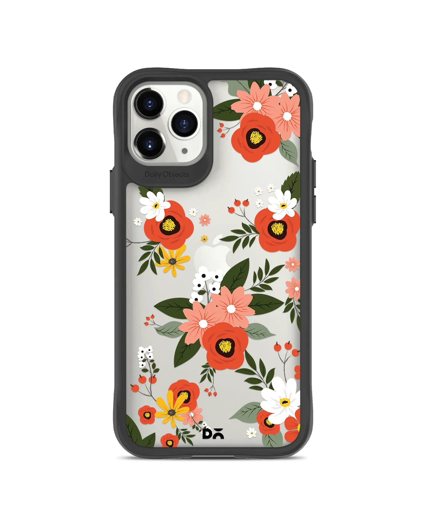 DailyObjects Flower Bunch Black Hybrid Clear Case Cover For iPhone 11 Pro