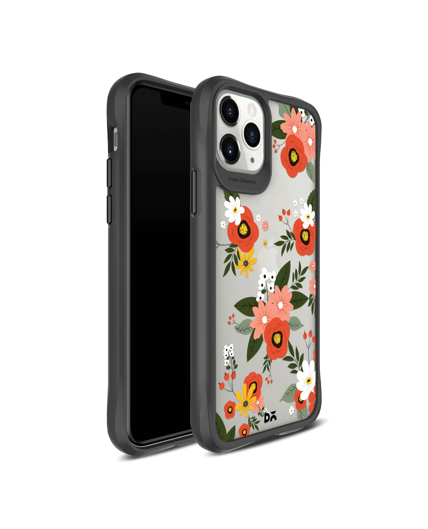 DailyObjects Flower Bunch Black Hybrid Clear Case Cover For iPhone 11 Pro