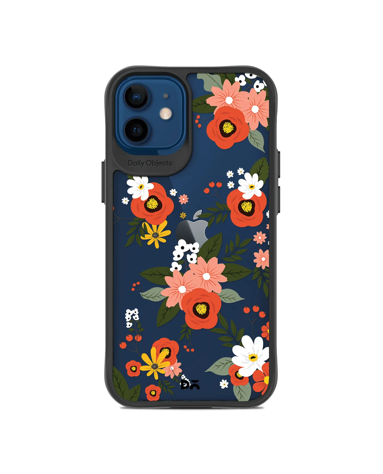 DailyObjects Flower Bunch Black Hybrid Clear Case Cover For iPhone 12 Mini