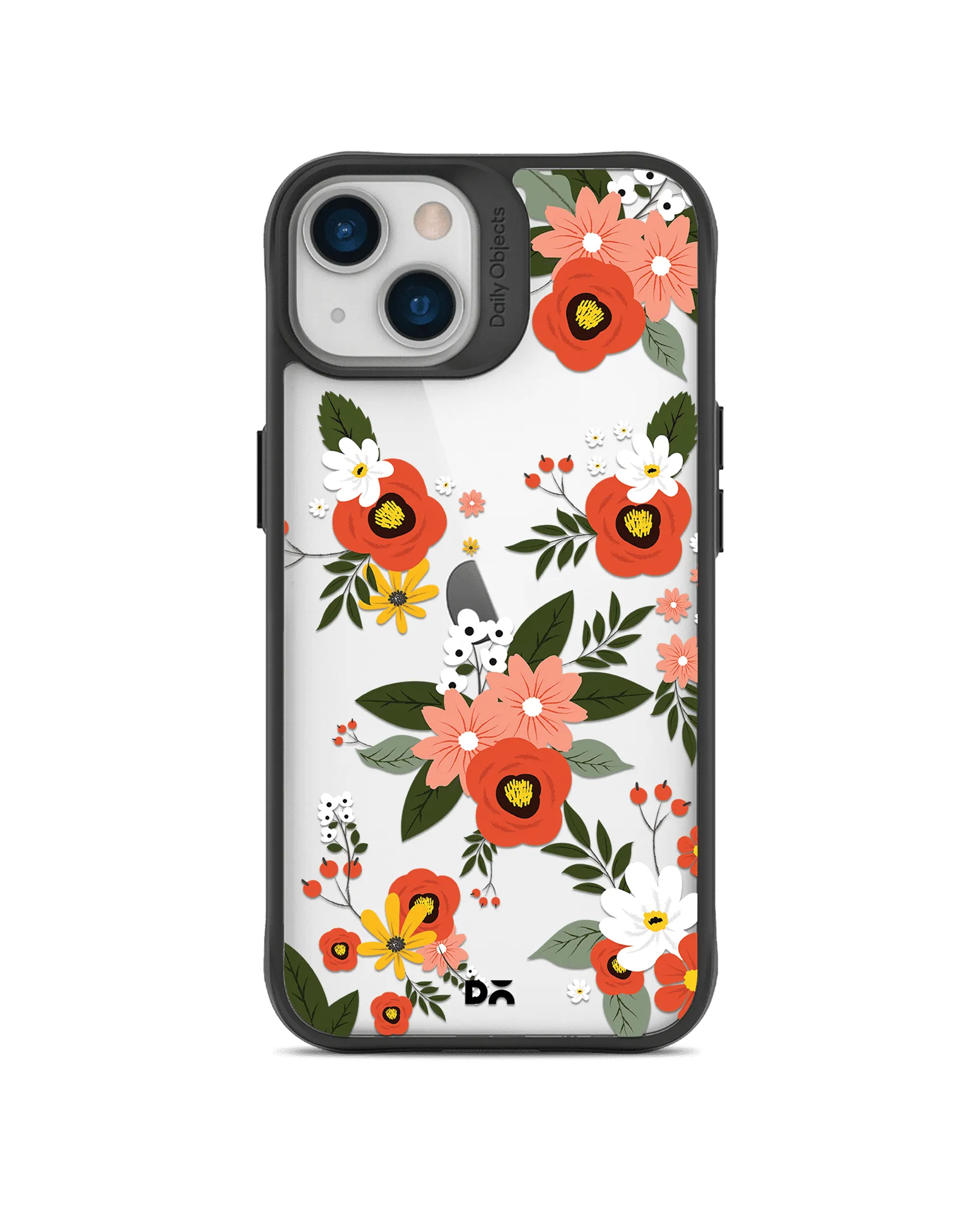 DailyObjects Flower Bunch Black Hybrid Clear Case Cover For iPhone 13 Mini