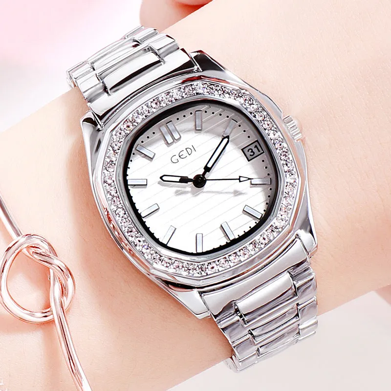 Diamond Dial With Calendar Women's Watch