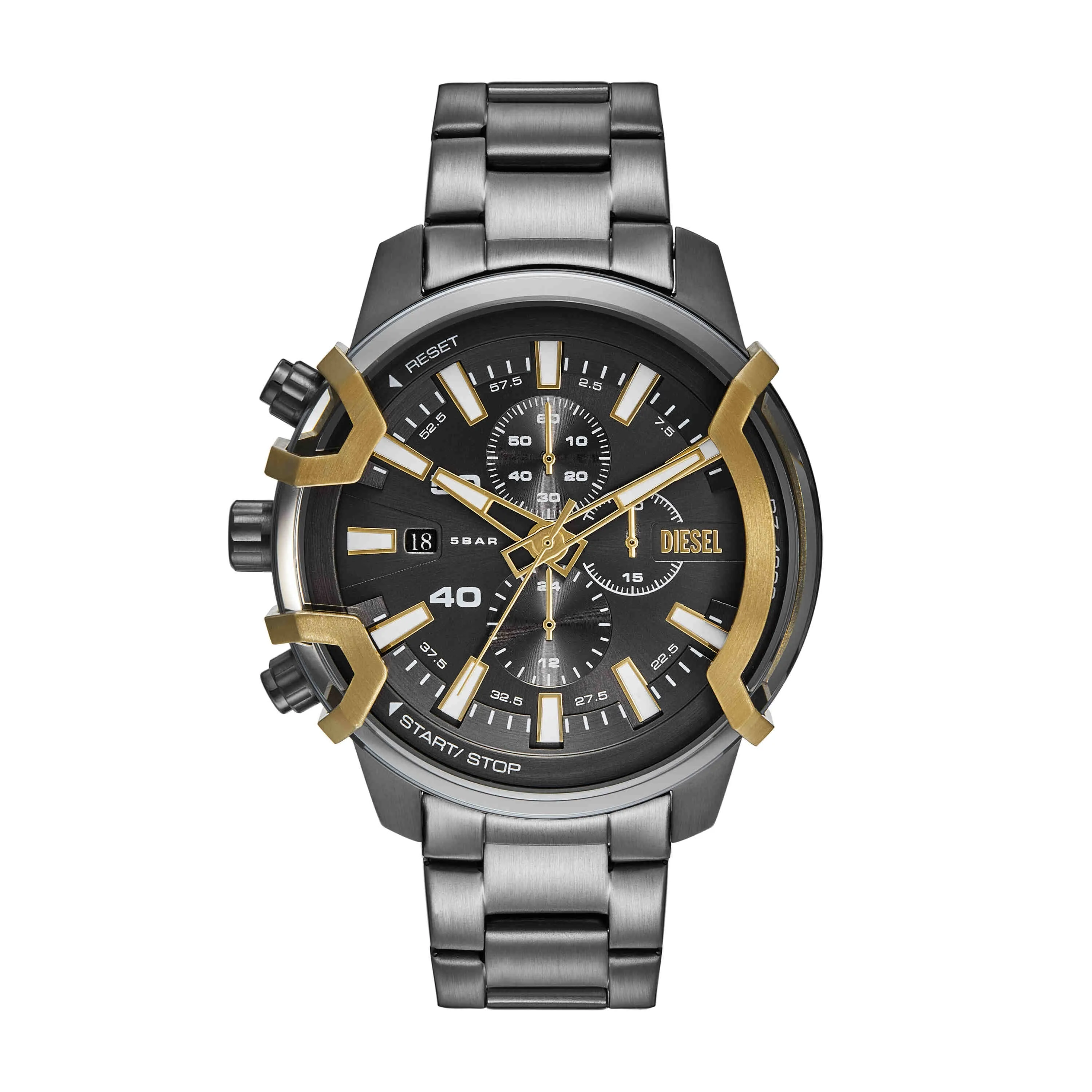 Diesel Griffed Gun-Metal Chronograph Watch DZ4668