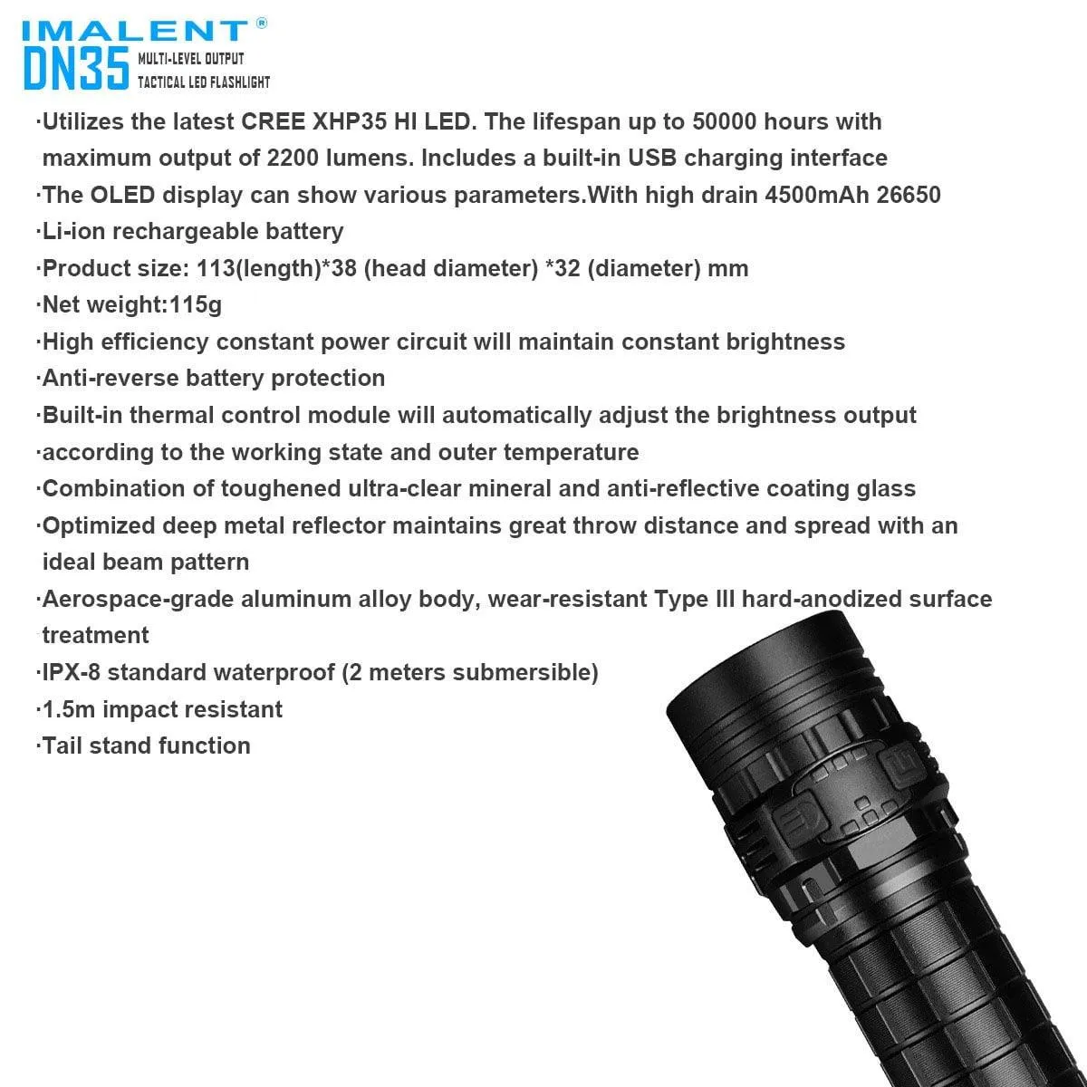 DN35 LED Flashlight