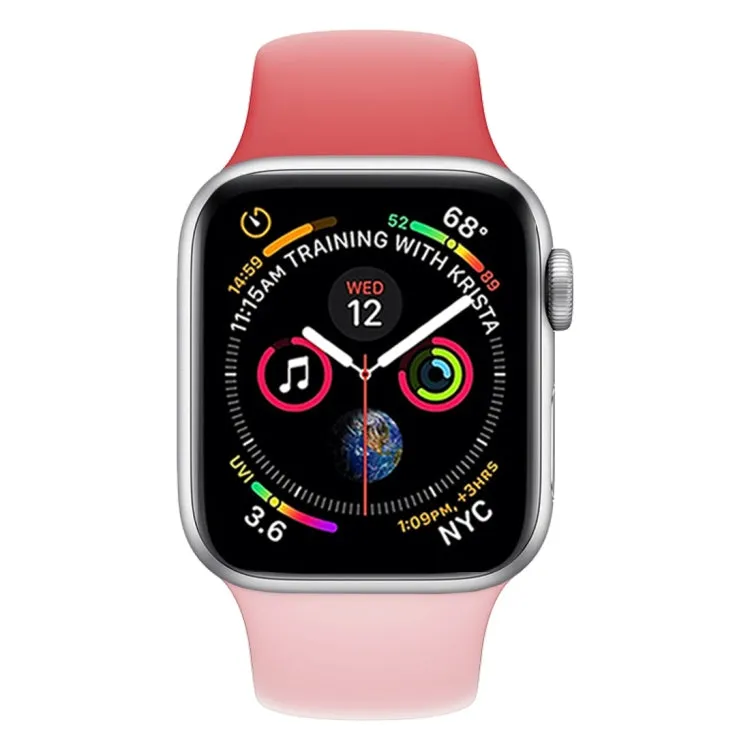 Double Colors Silicone Watch Band for Apple Watch Series 3 & 2 & 1 42mm (Rose Red Light Pink)