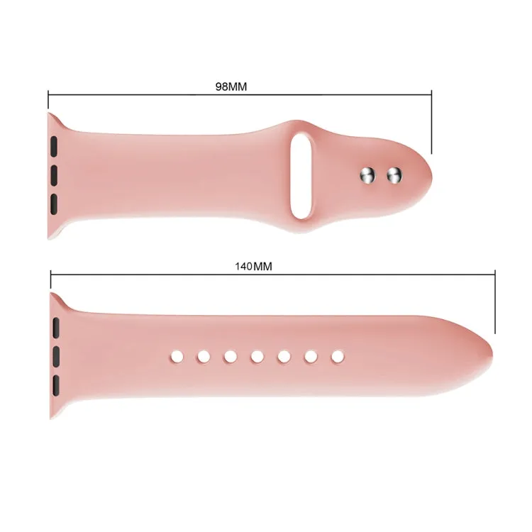 Double Rivets Silicone Watch Band for Apple Watch Series 3 & 2 & 1 42mm(Rose Red)