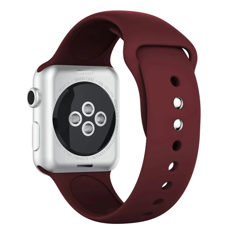 Double Rivets Silicone Watch Band for Apple Watch Series 3 & 2 & 1 42mm(Wine Red)