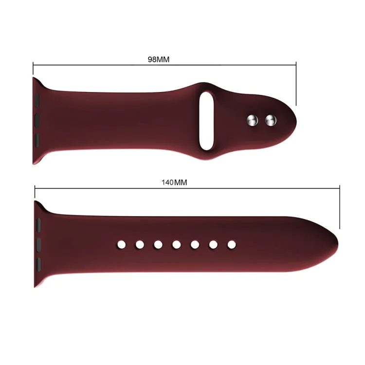 Double Rivets Silicone Watch Band for Apple Watch Series 3 & 2 & 1 42mm(Wine Red)