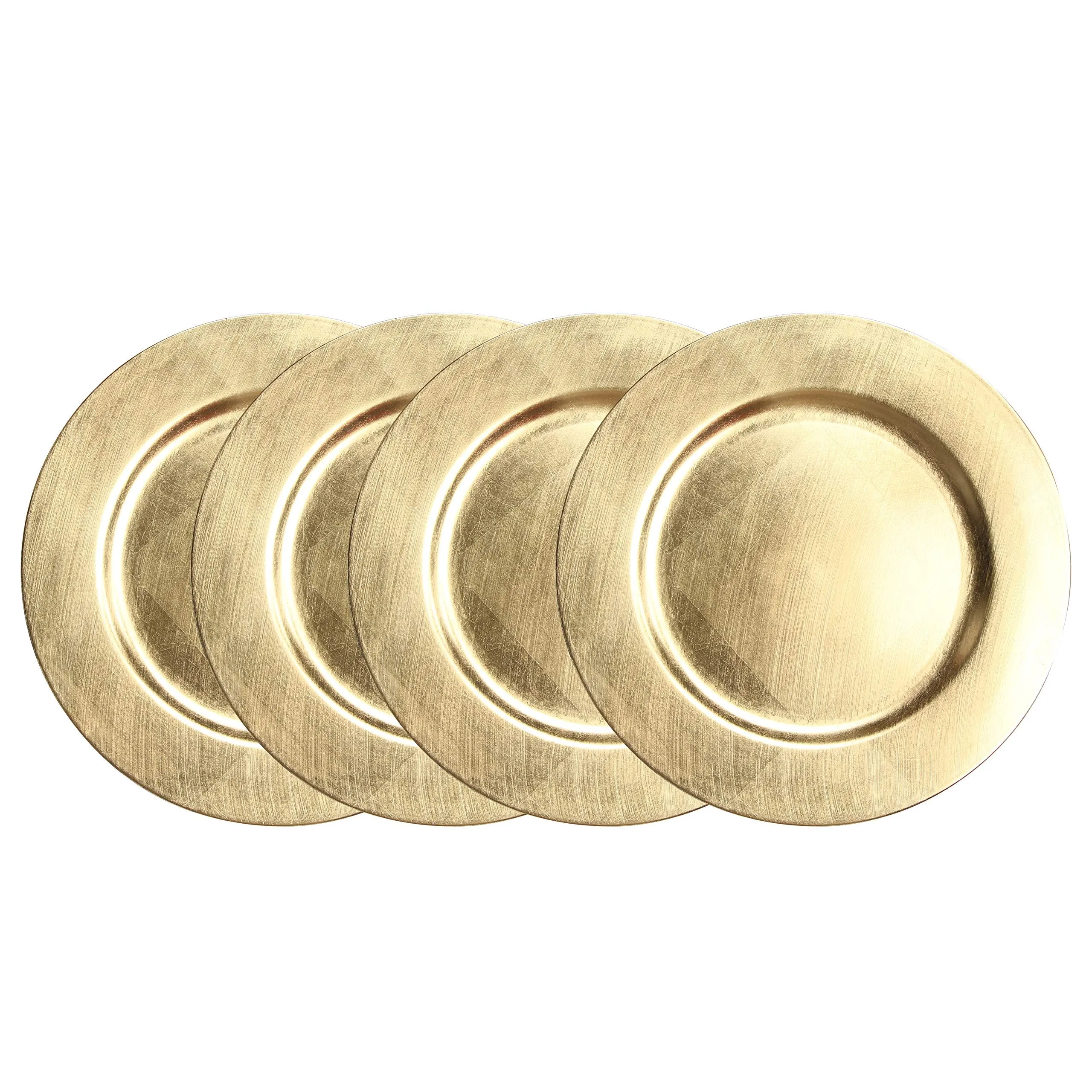 Elegant 13 Inch Gold Plastic Charger Plate Set Pack of 12