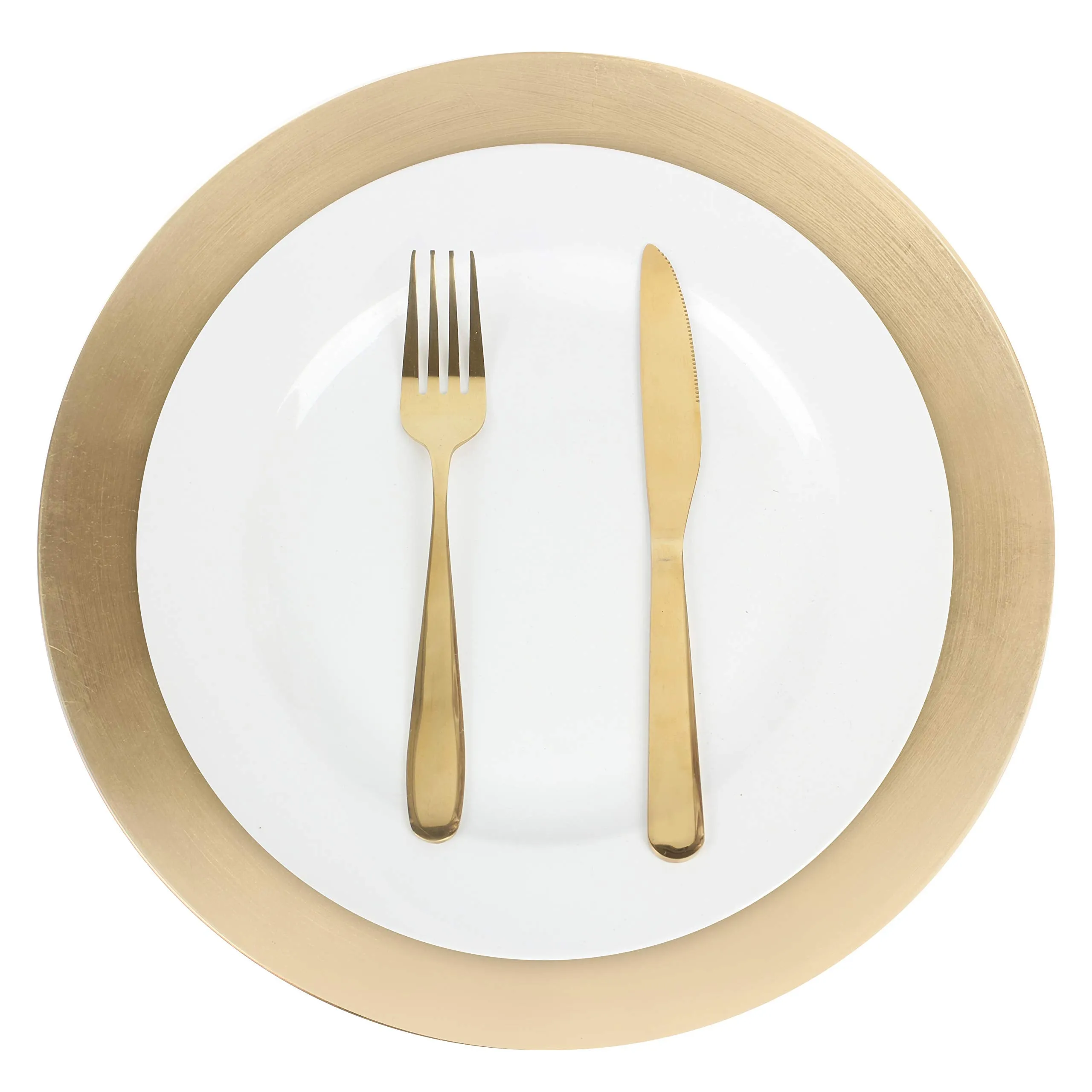 Elegant 13 Inch Gold Plastic Charger Plate Set Pack of 12