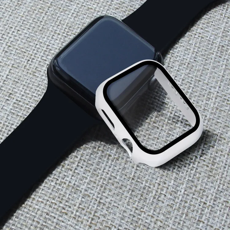 ENKAY Hat-prince Full Coverage PC Case   Tempered Glass Protector for Apple Watch Series 5 / 4 40mm(White)