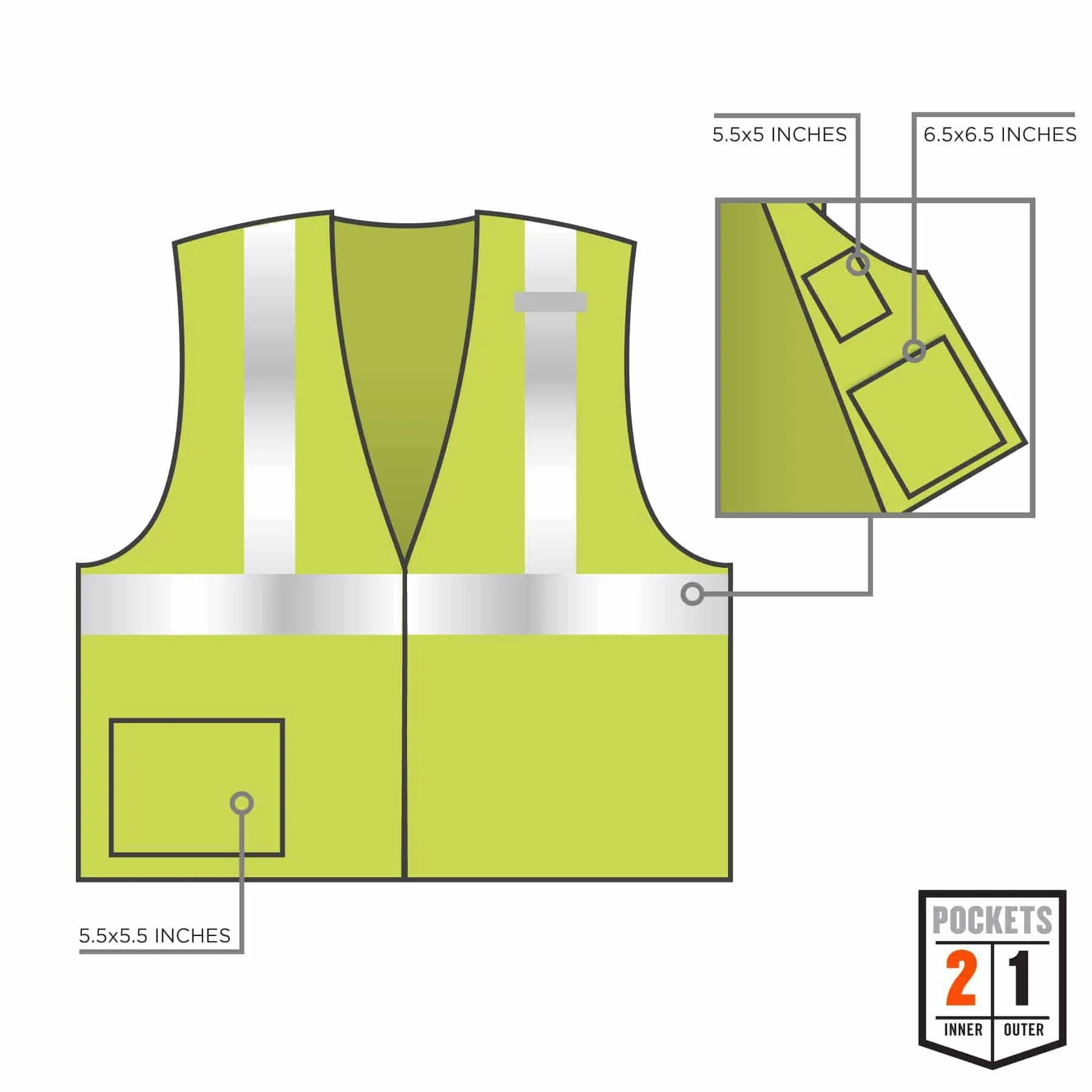 Ergodyne 21523 8217BA S/M Lime Class 2 Breakaway Mesh Vest