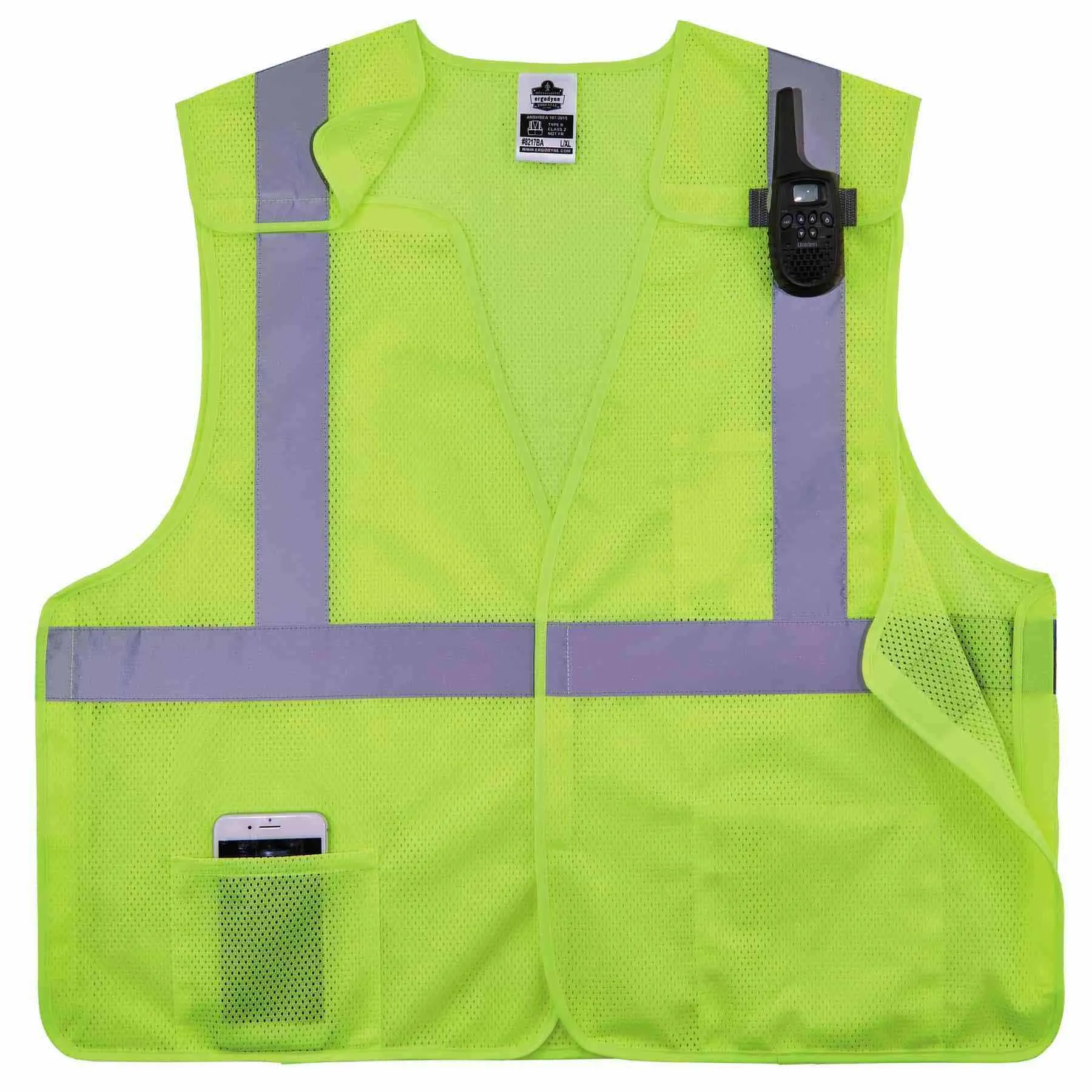 Ergodyne 21523 8217BA S/M Lime Class 2 Breakaway Mesh Vest