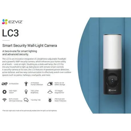 EZVIZ LC3 4MP SMART SECURITY OUTDOOR CAMERA