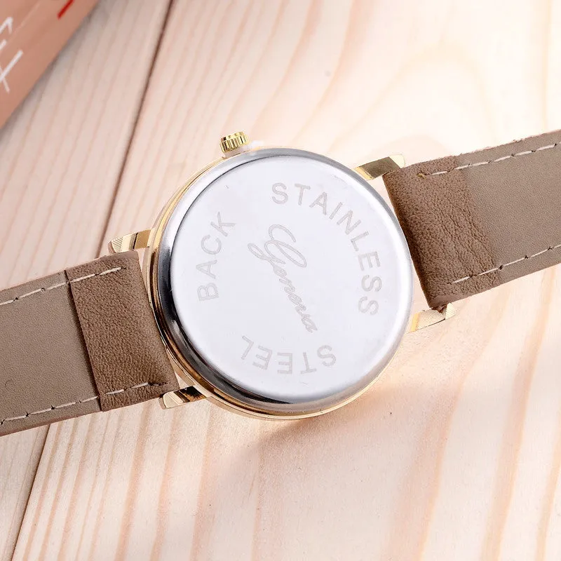 Fashion Clock Geneva Dress Watch Women Sunflower Style Leather Strap Relogio Feminino Fantastic Gift Reloj Graffiti Watch