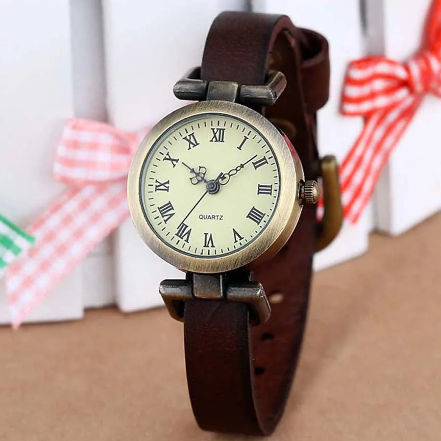 Fashion hot-selling Genuine leather female watch ROMA vintage watch women dress watches