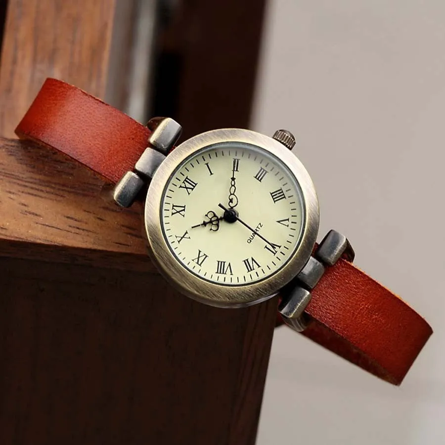 Fashion hot-selling Genuine leather female watch ROMA vintage watch women dress watches