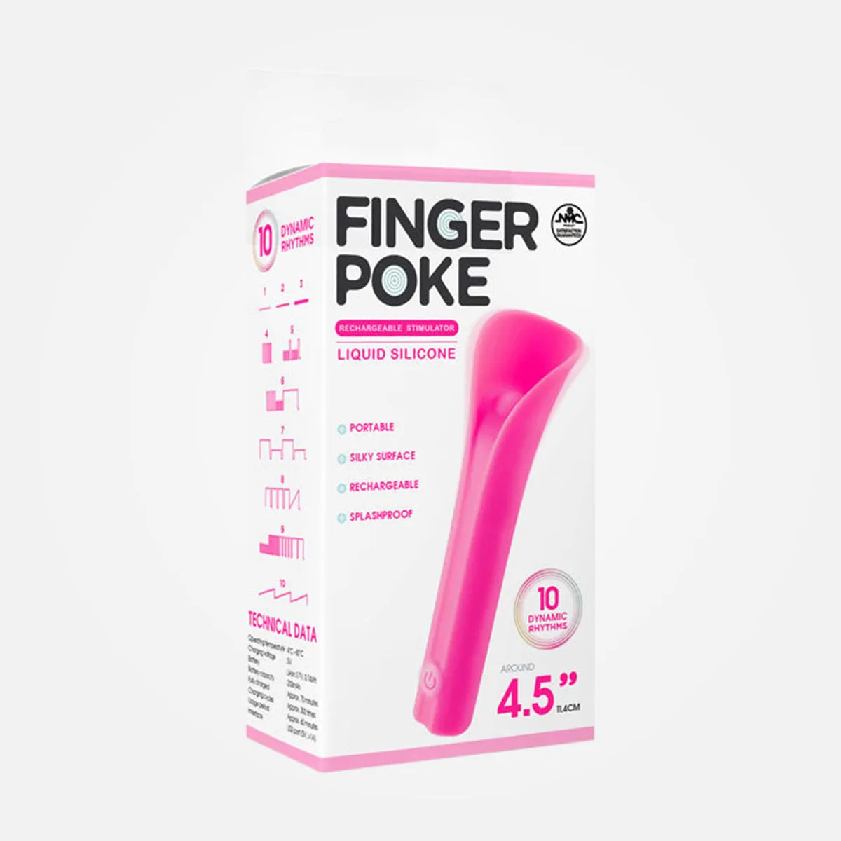 Finger Poke - Rechargeable Flickering Bullet Vibrator - Pink