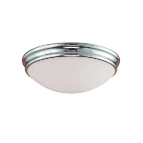 Flush Mount Fixture - Etched White Glass - 14in. Diameter - E26 Medium Base