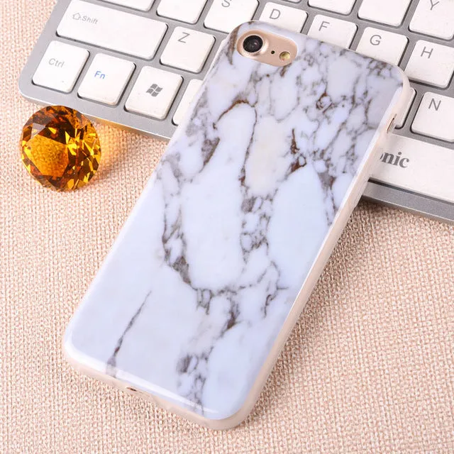 For Apple iPhone 7 6 6s Plus 5 5S SE Luxury Marble Stone Case Soft TPU Back Cover Capa Coque Fundas Phone Cases For iPhone7 Plus