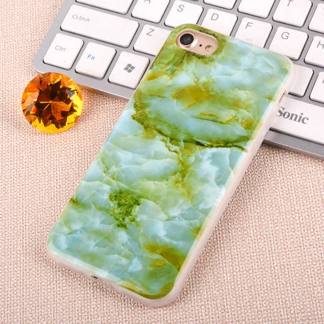 For Apple iPhone 7 6 6s Plus 5 5S SE Luxury Marble Stone Case Soft TPU Back Cover Capa Coque Fundas Phone Cases For iPhone7 Plus