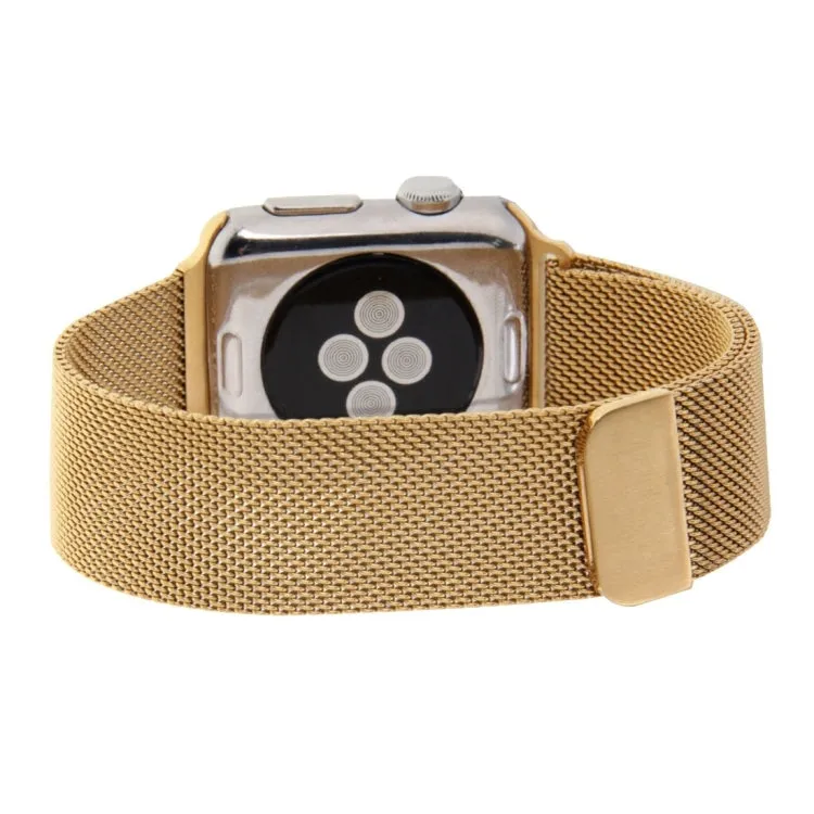 For Apple Watch 42mm Milanese Loop Magnetic Stainless Steel Watch Band(Gold)