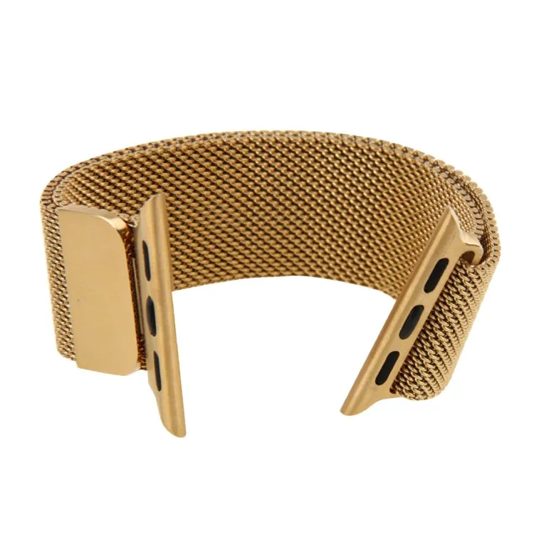 For Apple Watch 42mm Milanese Loop Magnetic Stainless Steel Watch Band(Gold)