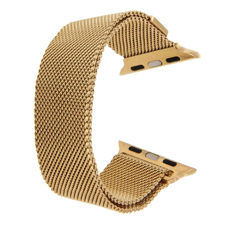 For Apple Watch 42mm Milanese Loop Magnetic Stainless Steel Watch Band(Gold)