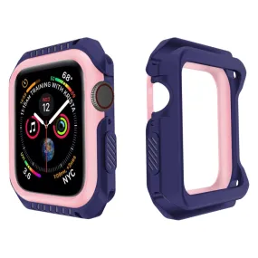 For Apple Watch Series 3 & 2 & 1 42mm Shockproof Two Color Protective Case(Blue Pink)