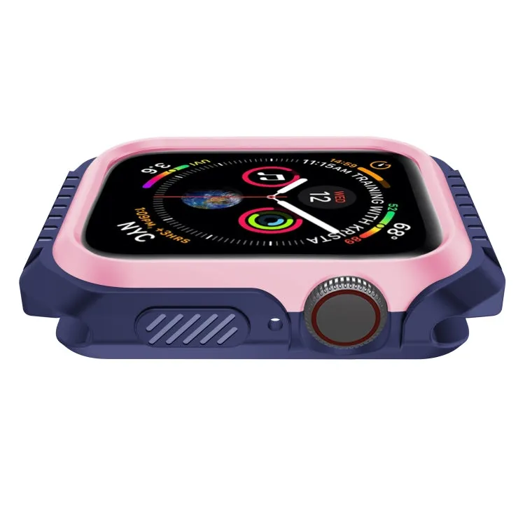 For Apple Watch Series 3 & 2 & 1 42mm Shockproof Two Color Protective Case(Blue Pink)