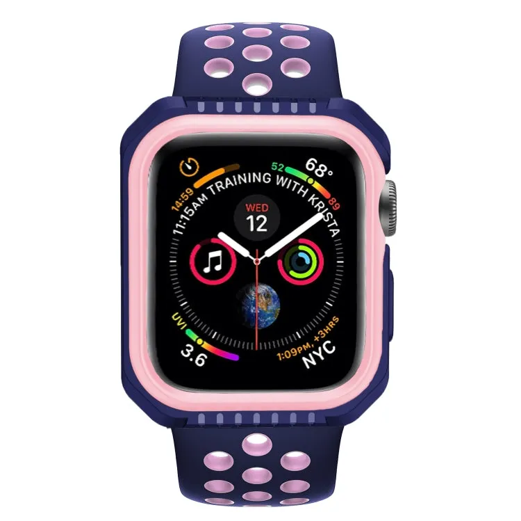 For Apple Watch Series 3 & 2 & 1 42mm Shockproof Two Color Protective Case(Blue Pink)