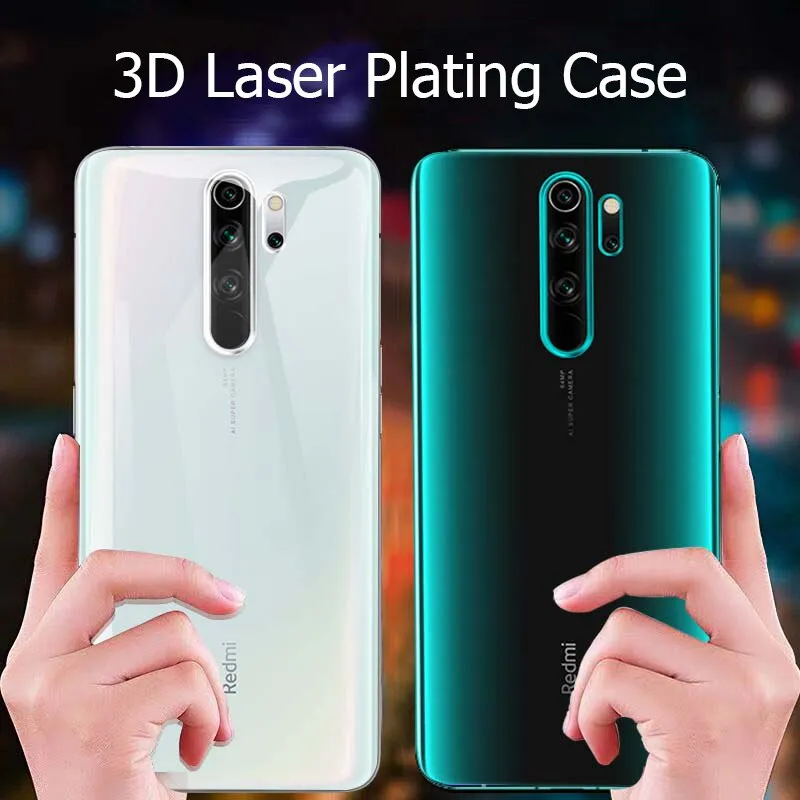 For Xiaomi Redmi Note 8 Pro Case Laser Plating Luxury TPU Soft Clear Cover Xiomi Xiaomi Mi Redmi Note 8 Note8 Crystal Phone Case