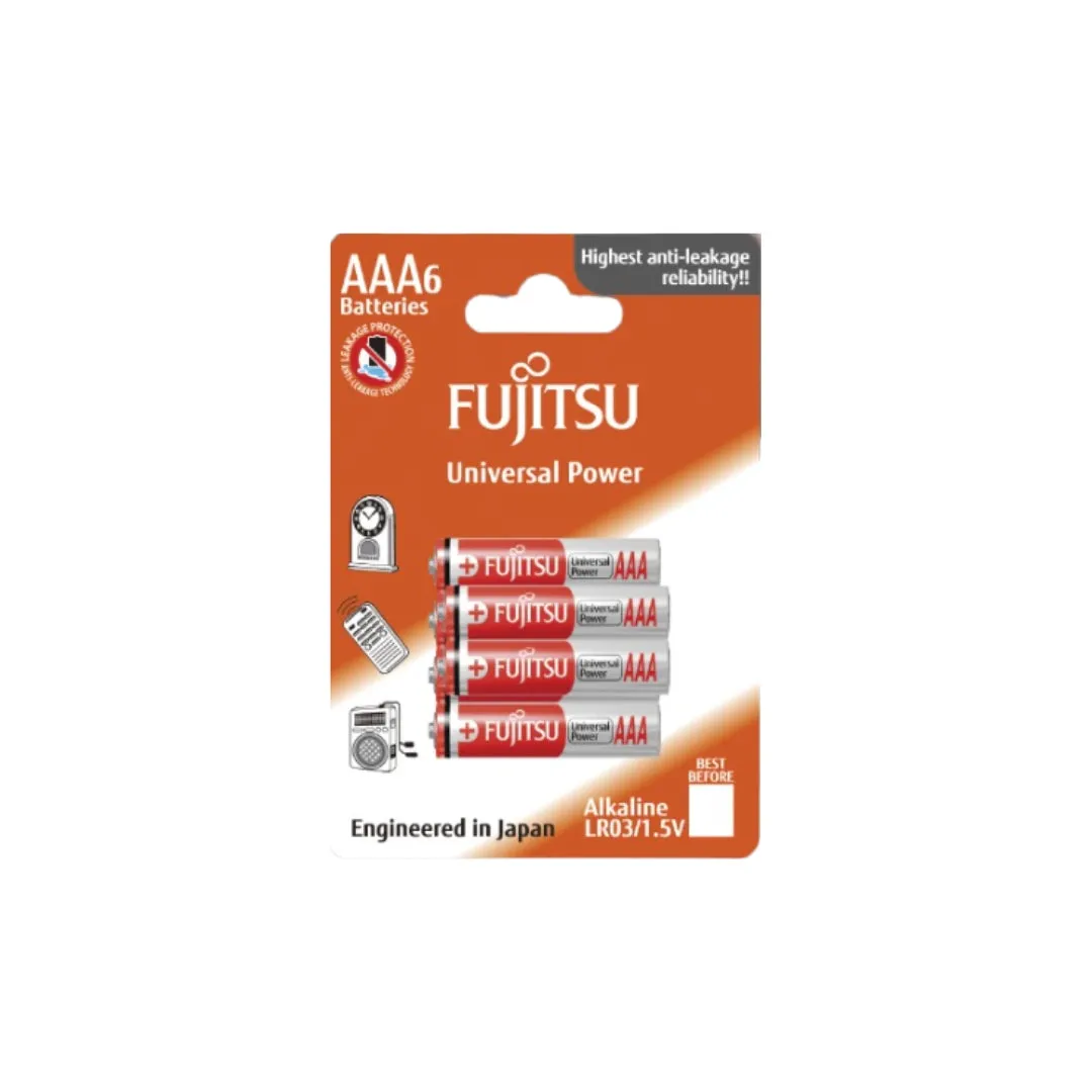 Fujitsu Alkaline Battery Universal Power AAA (6 Cells) - LR03(6B)