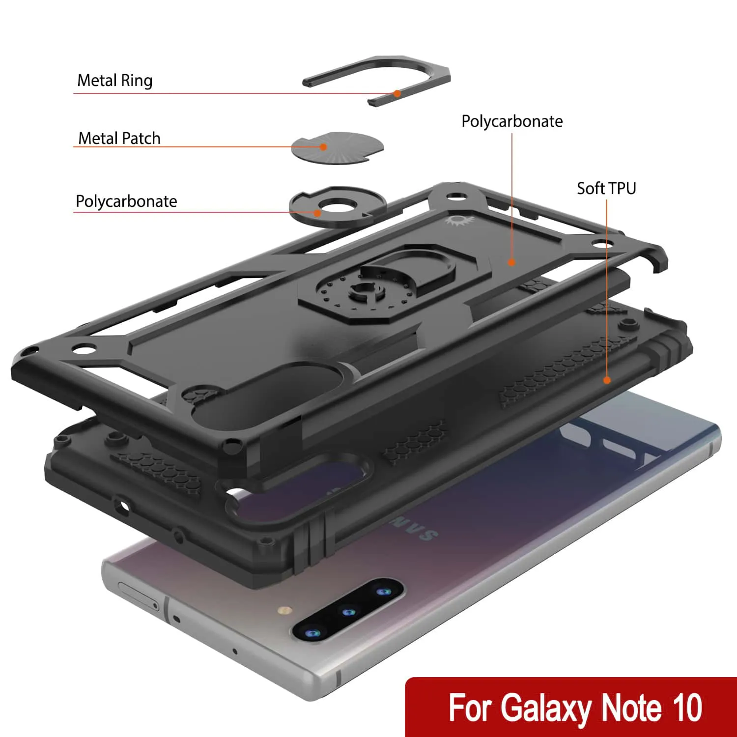 Galaxy Note 10 Punkcase Armor Military Case Black