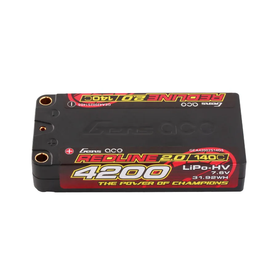 Gens Ace Redline 4200mAh 140C 7.6V HV Shorty LiPo Battery