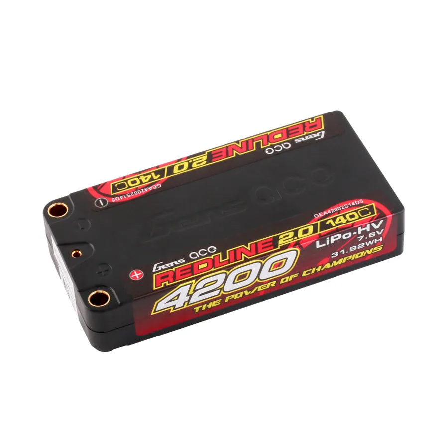 Gens Ace Redline 4200mAh 140C 7.6V HV Shorty LiPo Battery