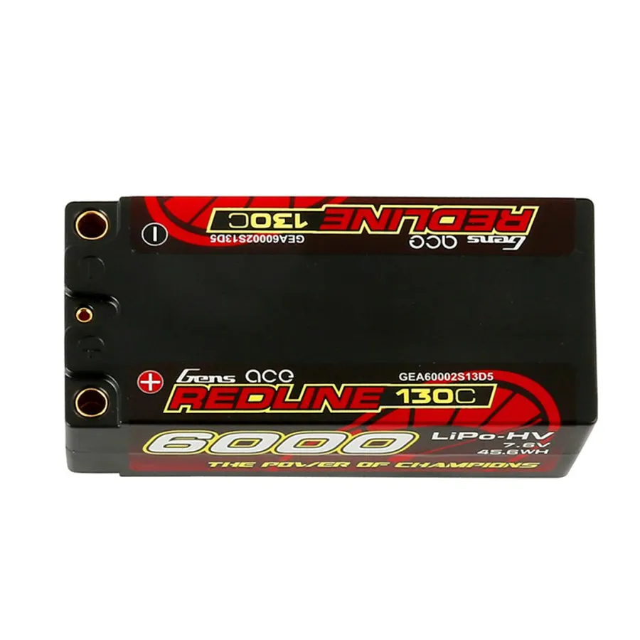 Gens Ace Redline 6000mAh 130C 7.6V HV Shorty LiPo Battery