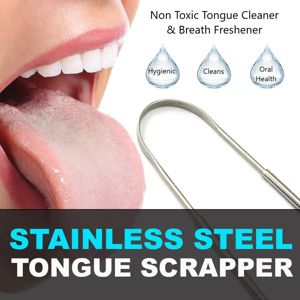 Glamza Stainless Steel Tongue Scraper