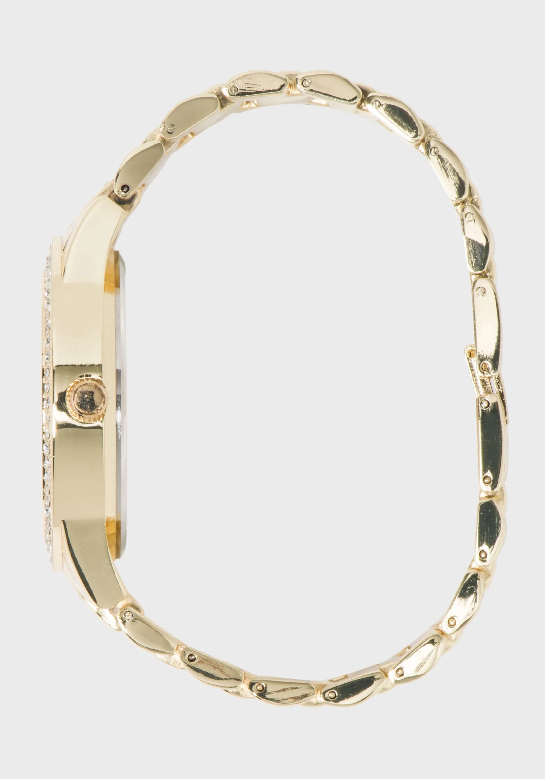 Gold Crystal Bezel Watch